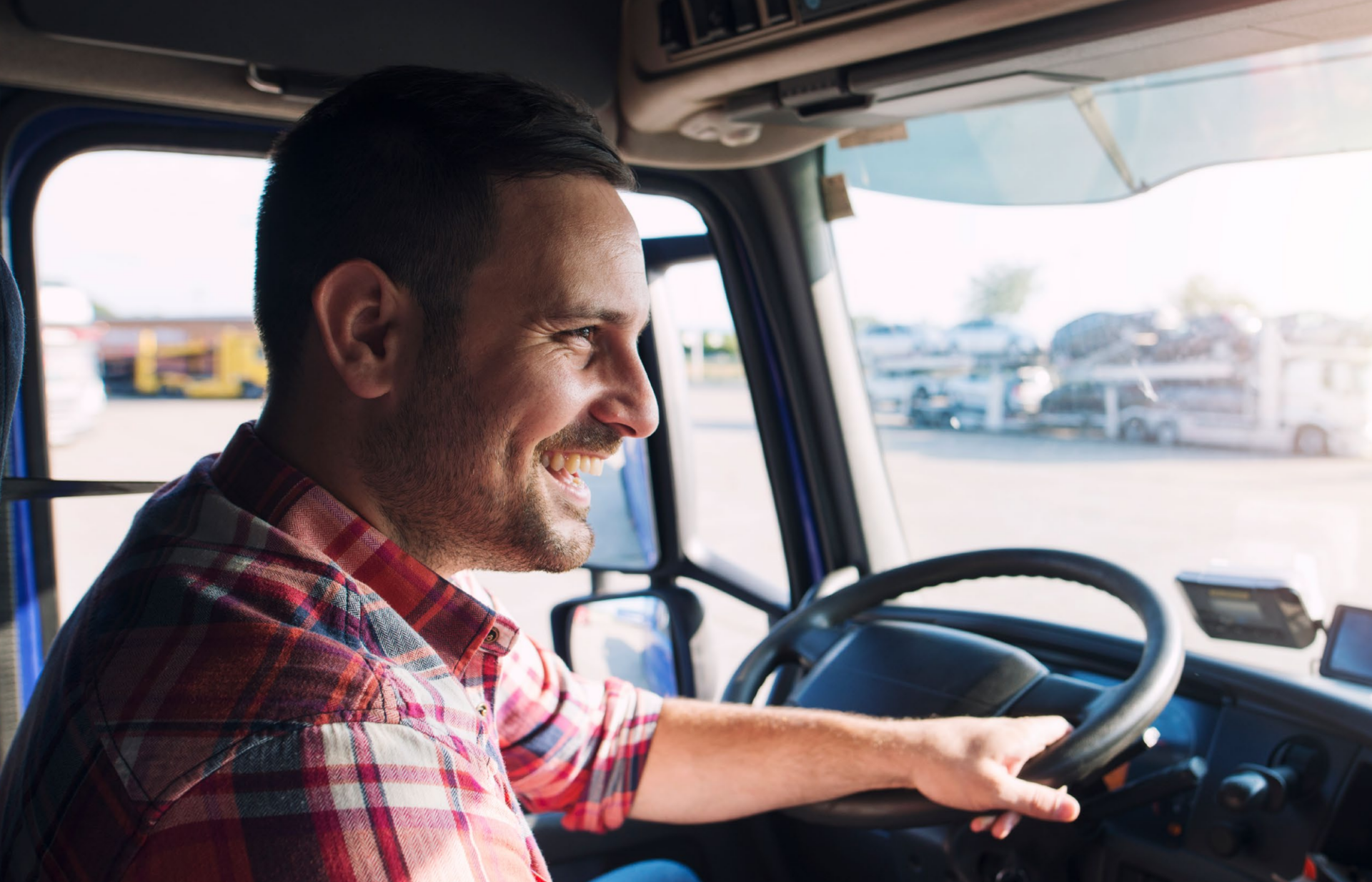 man driving a truck